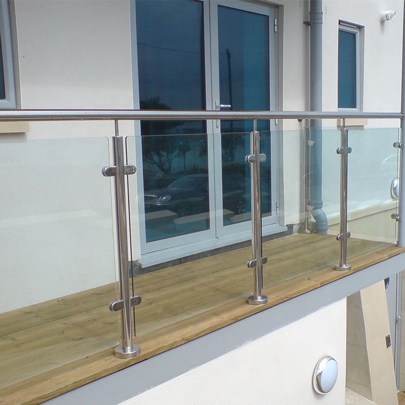 Exterior Stainless Glass Railing With Clips