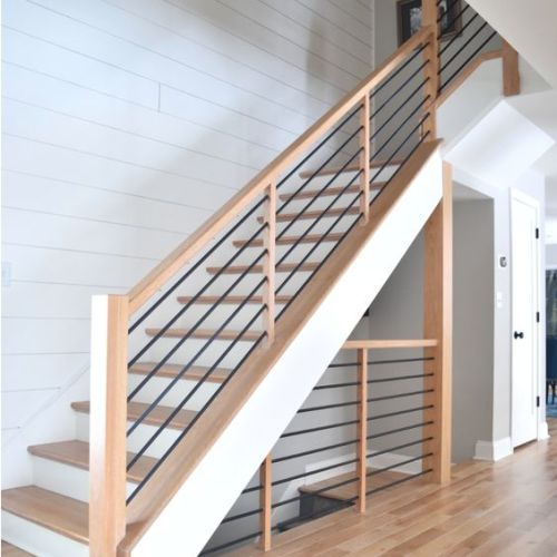Horizontal Railing With Black Spindles