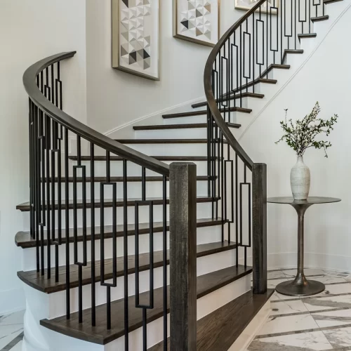 Curved Railing With Spindles