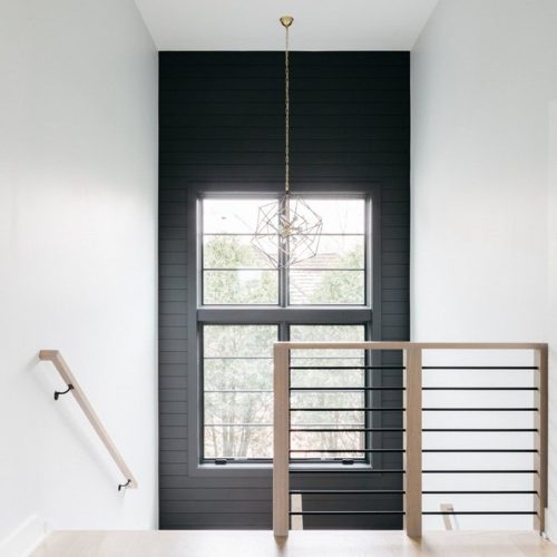 Horizontal Railing With Black Spindles