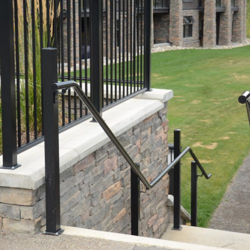 Black Picket Railing with Continuous Hand-Rail